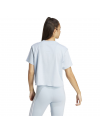 Dámske tričko adidas Essentials s 3 prúžkami, jednoduchý dres Crop Top Svetlomodrý IS1568